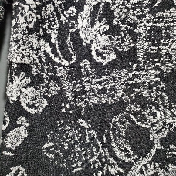 Nine West Women's Black White Fit & Flare Dress Stretch Textured 3/4 Sleeve Sz 8 - Picture 7 of 13